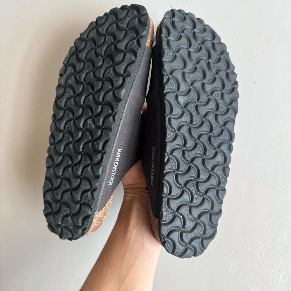 Birkenstock Arizona Shearling Synthetics Desert Dust Black 38 - Picture 8 of 10